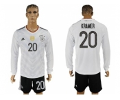 Germany #20 Kramer White Home Long Sleeves Soccer Country Jersey