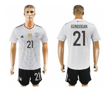 Germany #21 Gundogan White Home Soccer Country Jersey
