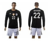 Germany #22 Ter Stegen Black Goalkeeper Long Sleeves Soccer Country Jersey