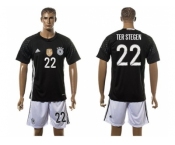 Germany #22 Ter Stegen Black Goalkeeper Soccer Country Jersey