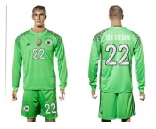 Germany #22 Ter Stegen Green Goalkeeper Long Sleeves Soccer Country Jersey1
