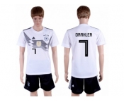 Germany #7 Draxler White Home Soccer Country Jersey