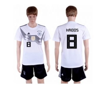 Germany #8 Kroos White Home Soccer Country Jersey
