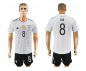 Germany #8 Ozil White Home Soccer Country Jersey