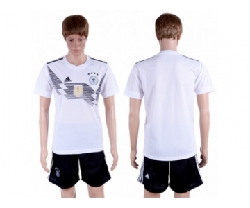 Germany Blank White Home Soccer Country Jersey