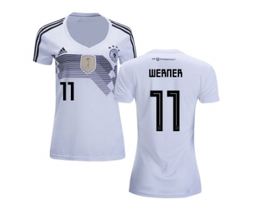 Women Germany #11 Werner White Home Soccer Country Jersey