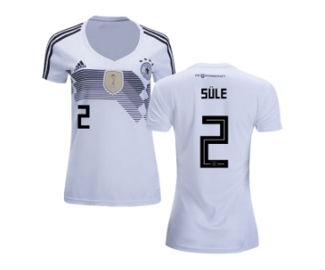 Women Germany #2 Sule White Home Soccer Country Jersey