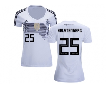 Women Germany #25 Halstenberg White Home Soccer Country Jersey