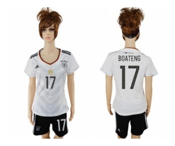 Women's Germany #17 Boateng White Home Soccer Country Jersey