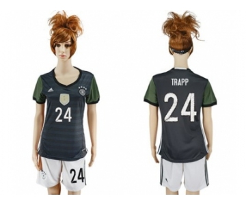 Women's Germany #24 Trapp Away Soccer Country Jersey