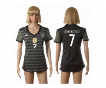 Women's Germany #7 Schweinsteiger Away Soccer Country Jersey2