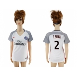 Women's Paris Saint-Germain #2 T.Silva Sec Away Soccer Club Jersey