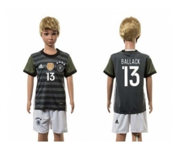 Germany #13 Ballack Away Kid Soccer Country Jersey