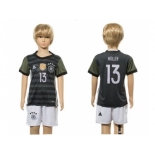 Germany #13 Muller Away Kid Soccer Country Jersey