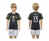 Germany #13 Muller Away Kid Soccer Country Jersey