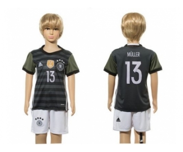 Germany #13 Muller Away Kid Soccer Country Jersey