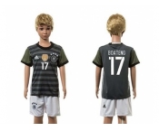Germany #17 Boateng Away Kid Soccer Country Jersey