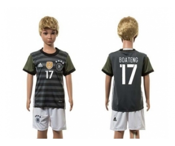 Germany #17 Boateng Away Kid Soccer Country Jersey