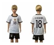 Germany #18 Klinsmann White Home Kid Soccer Country Jersey