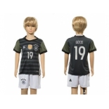 Germany #19 Gotze Away Kid Soccer Country Jersey