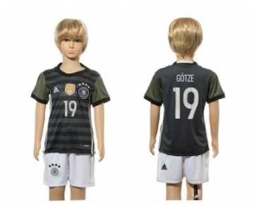 Germany #19 Gotze Away Kid Soccer Country Jersey