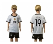 Germany #19 Gotze White Home Kid Soccer Country Jersey1
