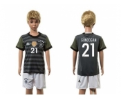 Germany #21 Gundogan Away Kid Soccer Country Jersey