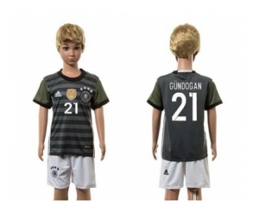 Germany #21 Gundogan Away Kid Soccer Country Jersey