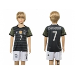 Germany #7 Schweinsteiger Away Kid Soccer Country Jersey