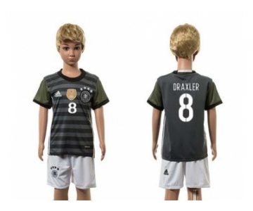 Germany #8 Draxler Away Kid Soccer Country Jersey