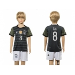 Germany #8 Ozil Away Kid Soccer Country Jersey
