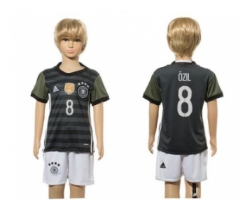 Germany #8 Ozil Away Kid Soccer Country Jersey