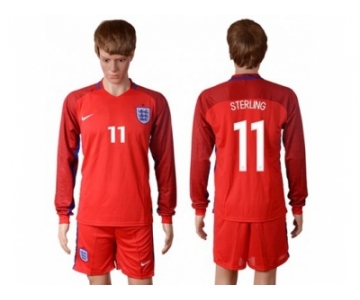 England #11 Sterling Away Long Sleeves Soccer Country Jersey