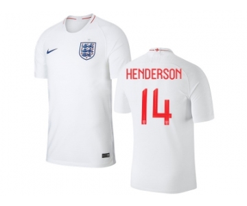 England #14 Henderson Home Thai Version Soccer Country Jersey
