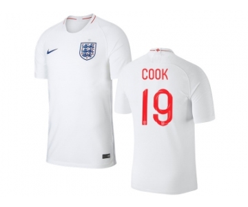 England #19 Cook Home Thai Version Soccer Country Jersey