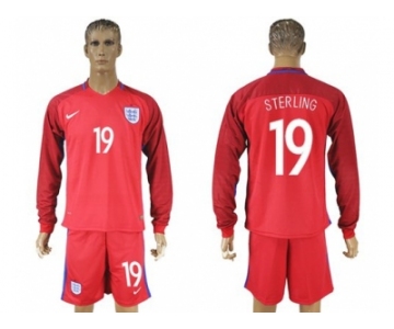 England #19 Sterling Away Long Sleeves Soccer Country Jersey