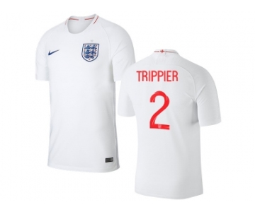 England #2 Trippier Home Thai Version Soccer Country Jersey