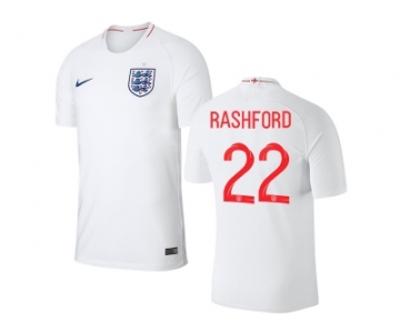 England #22 Rashford Home Thai Version Soccer Country Jersey