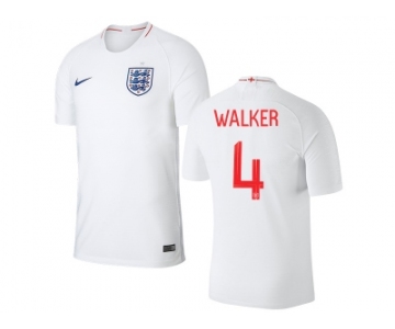 England #4 Walker Home Thai Version Soccer Country Jersey