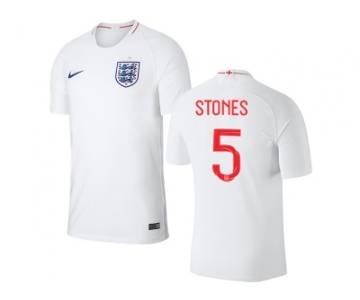 England #5 Stones Home Thai Version Soccer Country Jersey