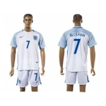 England #7 Beckham Home Soccer Country Jersey