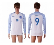 England #9 Kane Home Long Sleeves Soccer Country Jersey