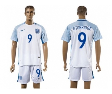 England #9 Sturridge Home Soccer Country Jersey