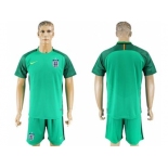 England Blank Green Goalkeeper Soccer Country Jersey