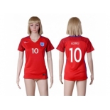 Women England #10 Rooney Away Soccer Country Jersey1