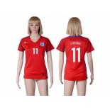 Women England #11 Sterling Away Soccer Country Jersey