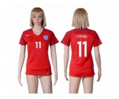 Women England #11 Sterling Away Soccer Country Jersey