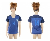 Women England #14 Walcott Away Soccer Country Jersey