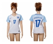 Women England #17 Henderson Home Soccer Country Jersey