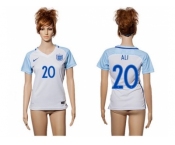 Women England #20 ALI Home Soccer Country Jersey